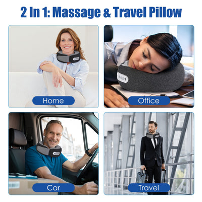 1Pc 2 In 1 Neck Massager Pillow With Heat Electric Memory Foam Travel Pillow Shiatsu Neck Massager With 3 Speeds Timer For Home Office Travel - 5 - CJ