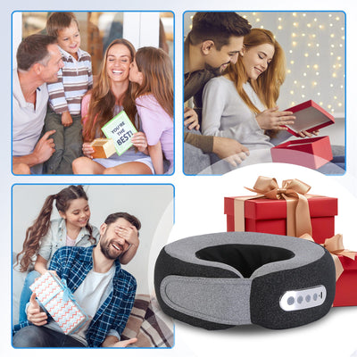 1Pc 2 In 1 Neck Massager Pillow With Heat Electric Memory Foam Travel Pillow Shiatsu Neck Massager With 3 Speeds Timer For Home Office Travel - 5 - CJ