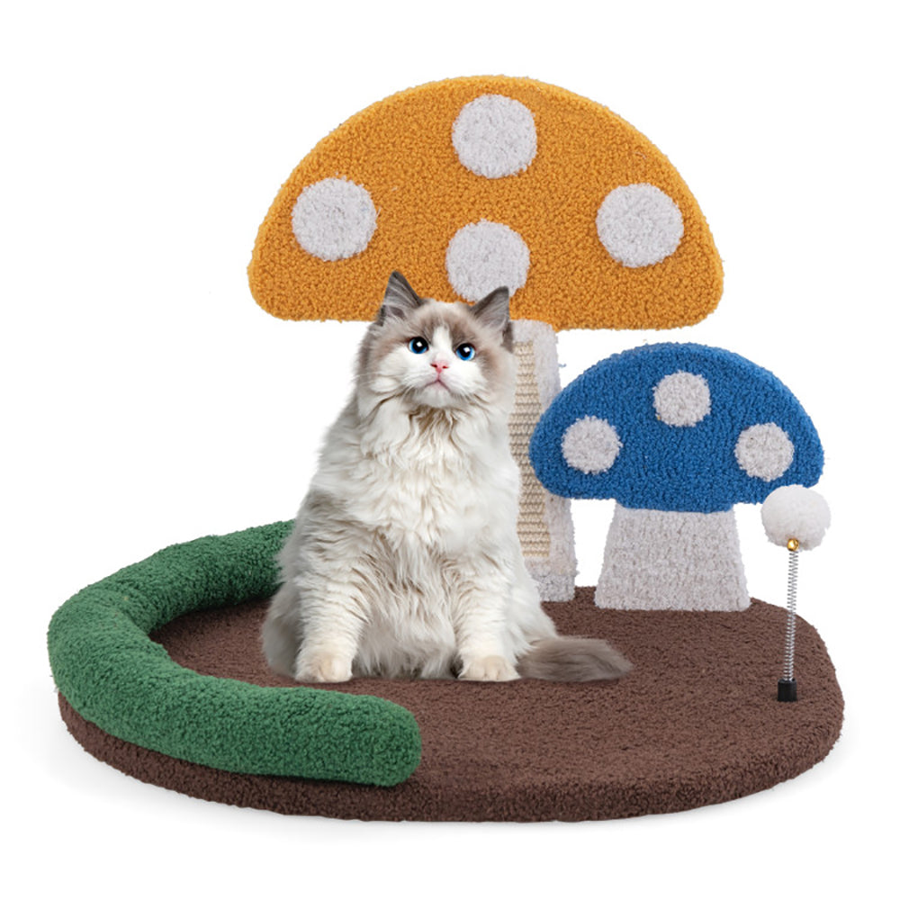 Mushroom Cat Bed Cat Claw Scratcher With Wide Bed And Sisal Scratch Panel - 5 - CJ