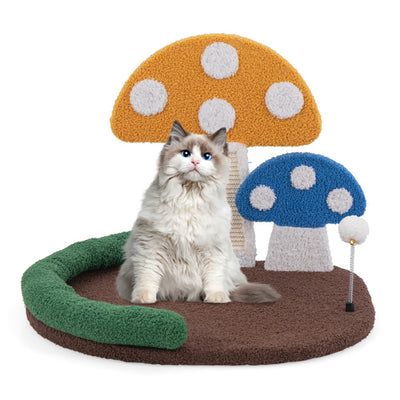 Mushroom Cat Bed Cat Claw Scratcher With Wide Bed And Sisal Scratch Panel - 5 - CJ