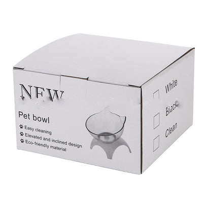 Non Slip Double Cat Bowl With Raised Stand Pet Food Cat Feeder Protect Cervical Vertebra Dog Bowl Transparent Pet Products - 0 - CJ - 4foot single bowl box - CJMY122872102BY