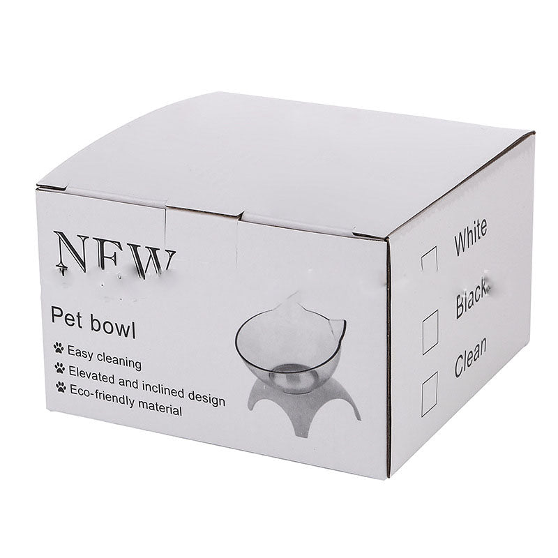 Non Slip Double Cat Bowl With Raised Stand Pet Food Cat Feeder Protect Cervical Vertebra Dog Bowl Transparent Pet Products - 0 - CJ - 4foot single bowl box - CJMY122872102BY