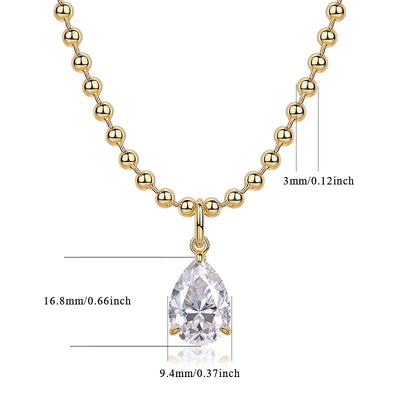 1Wish Light - A Fashionable And Trendy Diamond Jewelry Necklace Pendant Set With Pear - shaped Moissanite S925 Sterling Silver And Gold Plating Prohibit TikTok sales - 5 - cjdropshipping