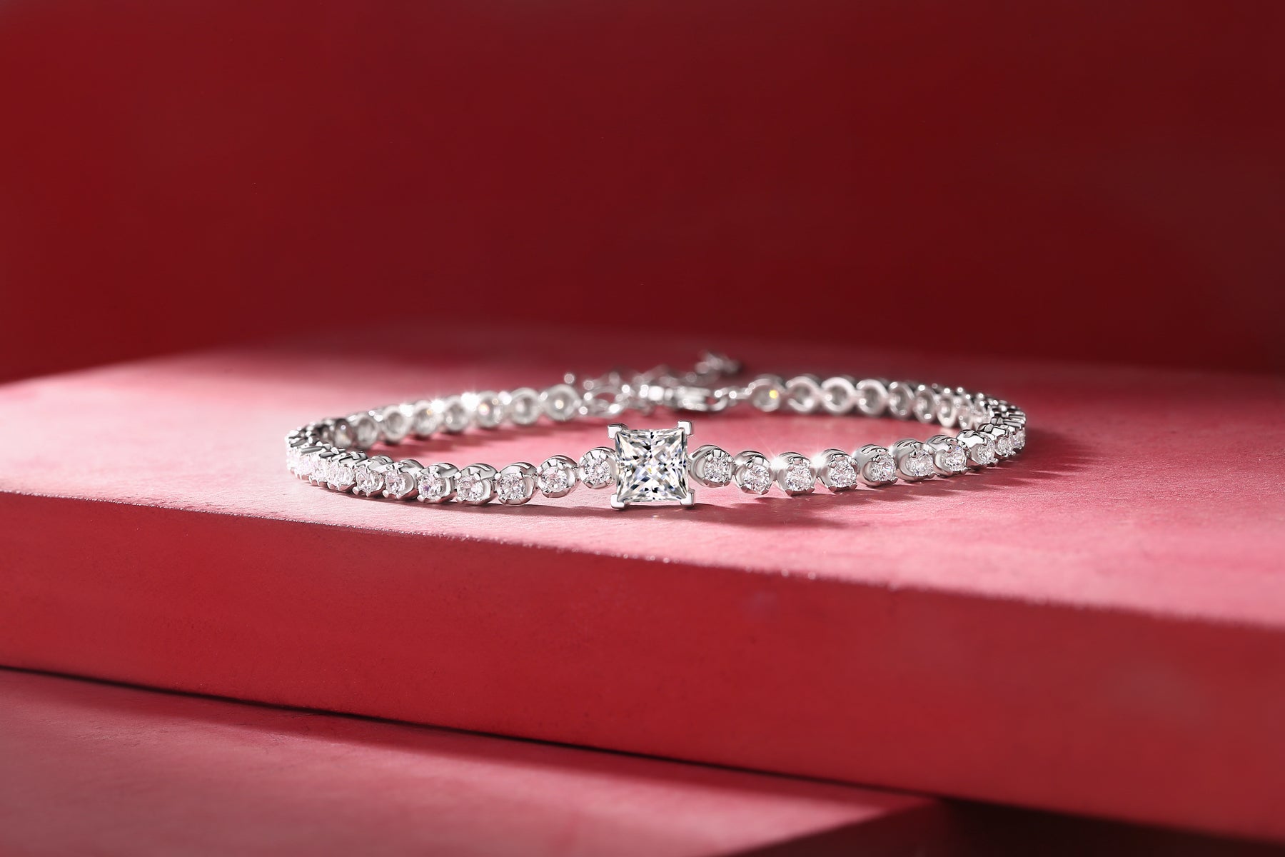 1Rubik’s Cube Luxury Fashion Mosan Diamond Silver Jewelry Comparable To Natural Diamond Bracelet Prohibit TikTok sales - 5 - CJ