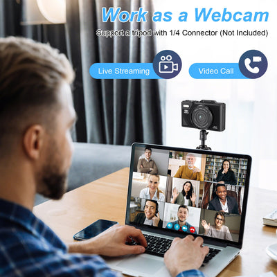 1Pc 5K 75MP Digital Camera For Photography Anti Shake WiFi Vlogging Video Camera With 9 Shooting Modes 18X Zoom Fill Light Webcam Function 2 Batteries 32G MMC Card 180Degree Flip IPS Screen - 5 - CJ