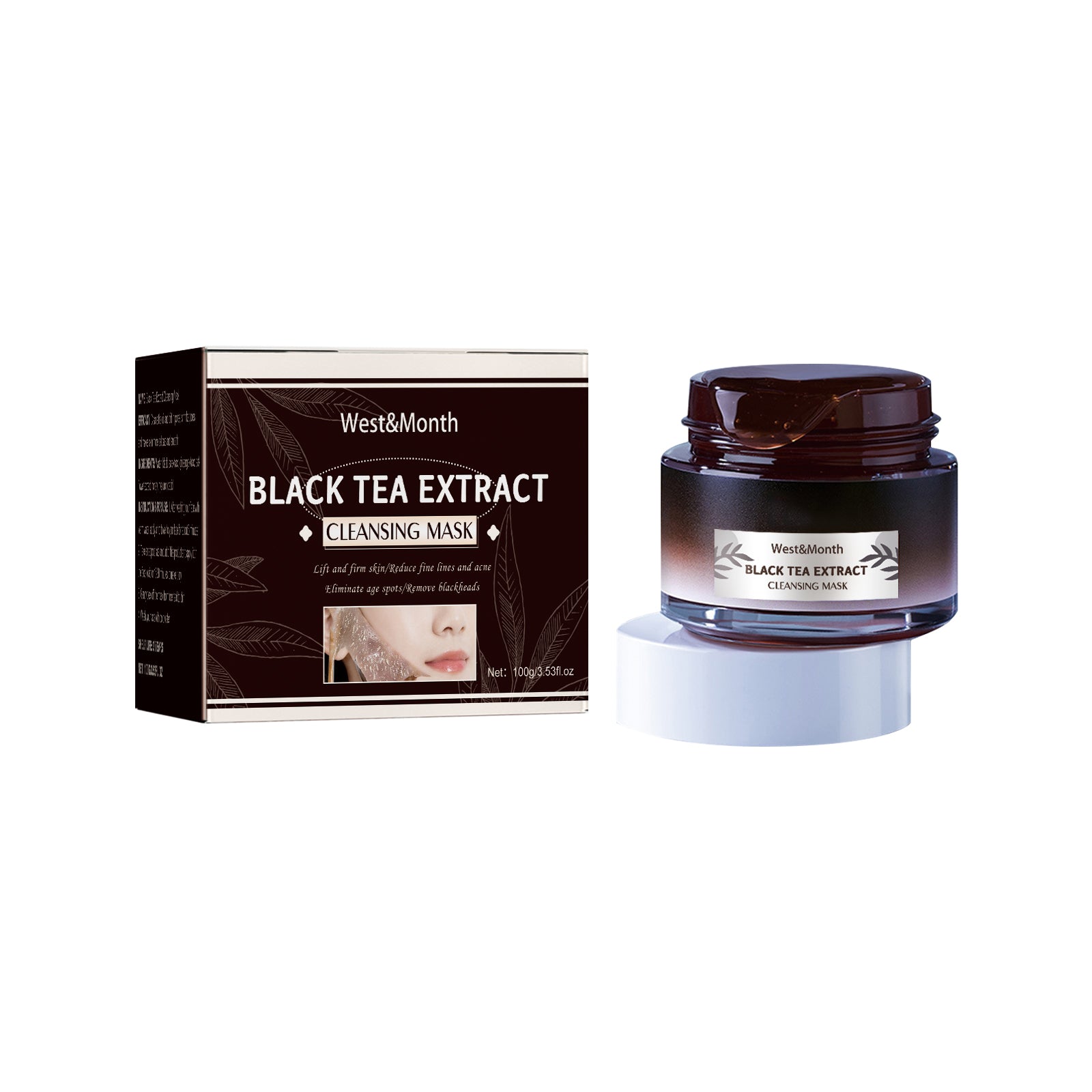 West&Month Black Tea Mask For Deep Cleansing, Refining Pores, Brightening Complexion, And Rejuvenating The Skin, A Type Of Application Mask - 5 - cjdropshipping