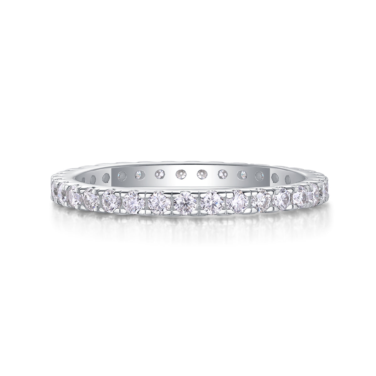 1Luxury Fashion Row Diamond Ring Moissanite Silver Ring Prohibit TikTok sales - 5 - CJ