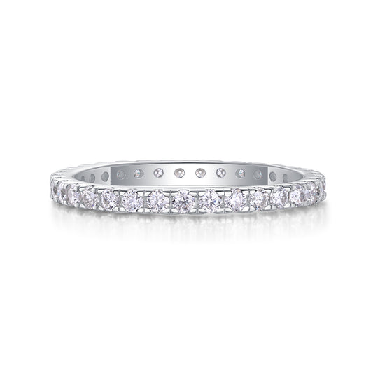 1Luxury Fashion Row Diamond Ring Moissanite Silver Ring Prohibit TikTok sales - 5 - CJ