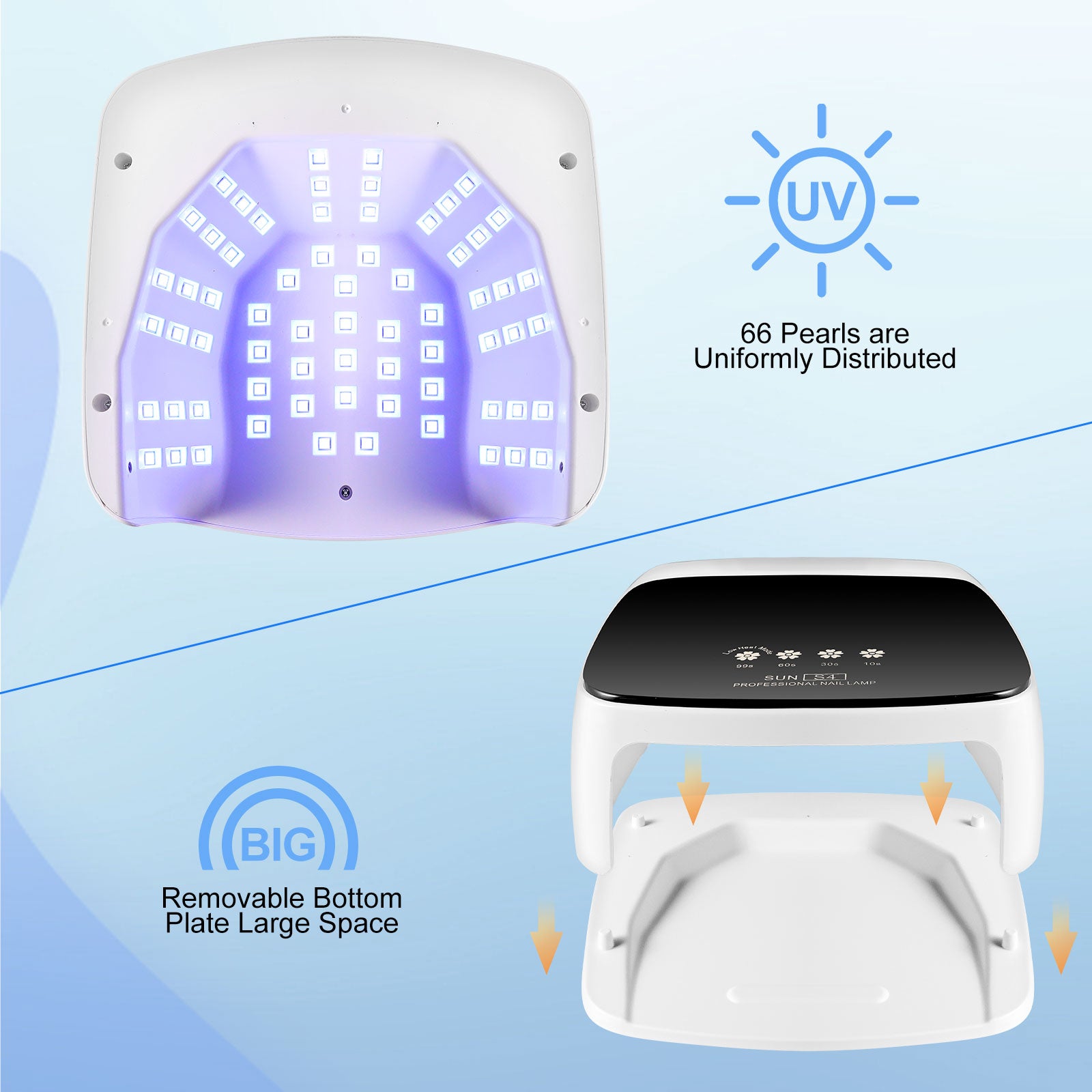 UV Nail Lamp, Professional Cordless UV LED Lamp For Nails 66Pcs Lamp Beads Automatic Sensor Gel Nail Uv Light For Nail Art At Home And In Salons - 5 - CJ