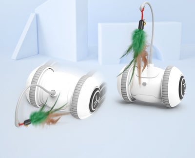 Interactive Cat Toy With Interchangeable Heads  Pet Feather Toys - 0 - CJ