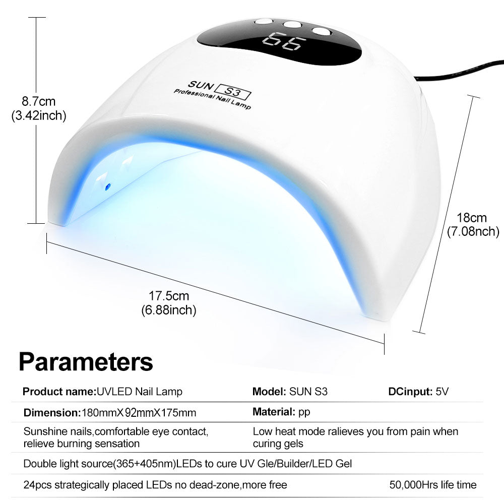 UV Nail Lamp, UV Light For Gel Nails LED Nail Dryer With 3 Timer, Smart Sensor, LCD Display Fast Curing Gel Nail Polish Nail Art Tools Manicure Accessories - 5 - CJ