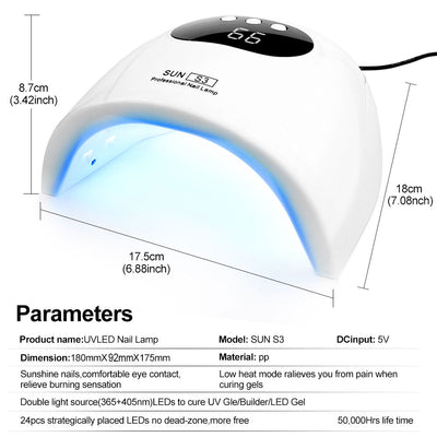 UV Nail Lamp, UV Light For Gel Nails LED Nail Dryer With 3 Timer, Smart Sensor, LCD Display Fast Curing Gel Nail Polish Nail Art Tools Manicure Accessories - 5 - CJ