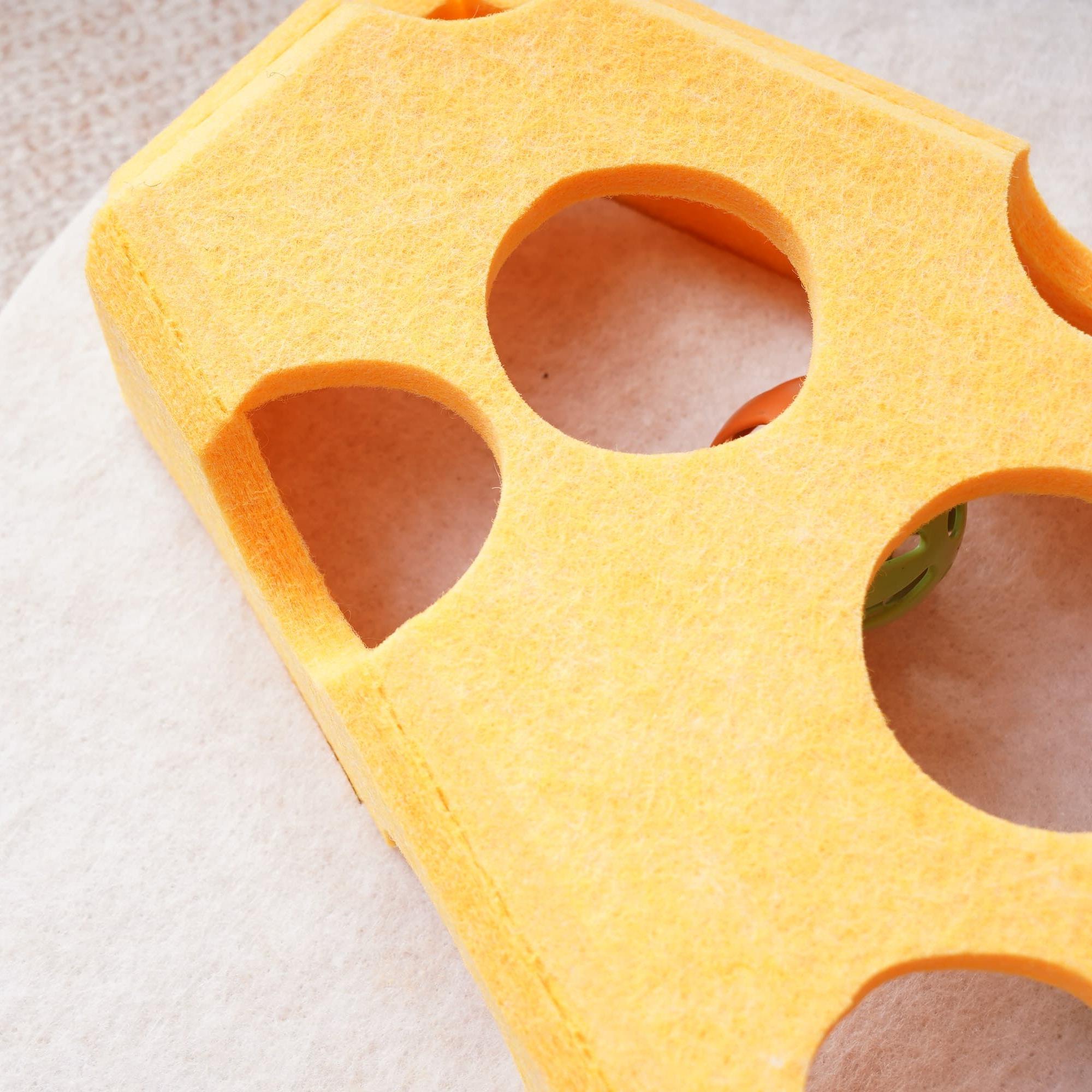 Cat Puzzle Toy With Ball And Spring-loaded Wand Felt Indoor Cat Toy Box Suction Cup Base Treat Puzzle Helps Cats Play Independently And Improves Their Intelligence. by Generic