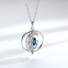 S925 Silver Inlaid Natural Sapphire Necklace Women's Original Design Can Rotate The Moon - 4 - https://x.com/titan_prim62775J