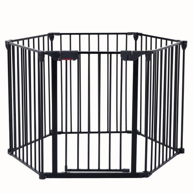 150 Adjustable Safety Gate 6 Panels Play Yard Metal Doorways Fireplace Fence Christmas Tree Fence Gate For House Stairs Gate Prohibited Area Fence - 5 - CJ