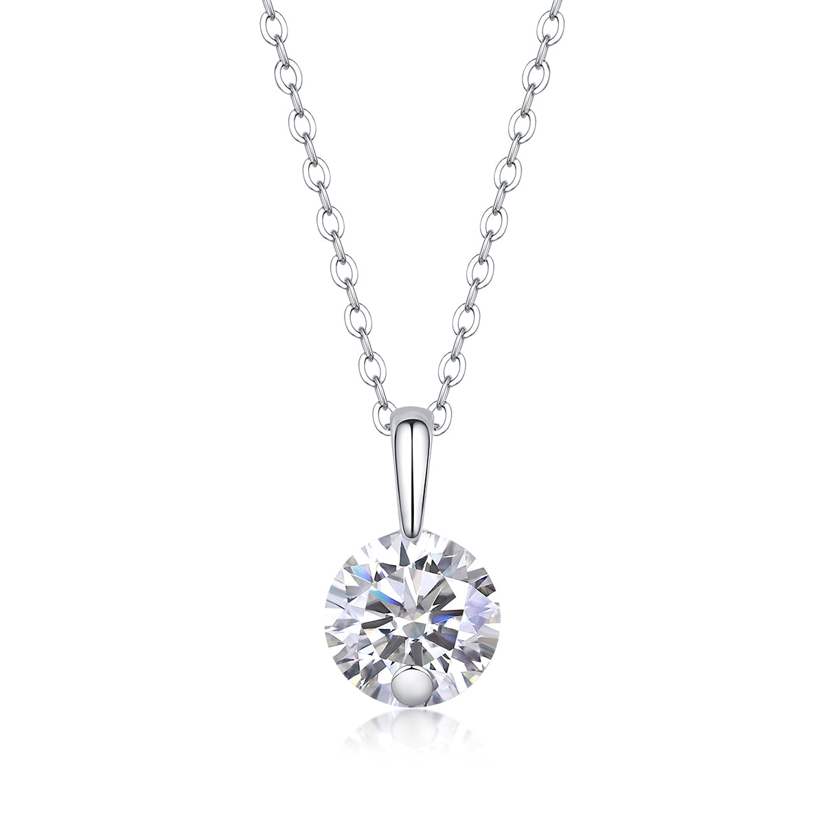 1Star - A Fashionable And Luxurious Diamond Jewelry Pendant Set With 2 - carat Moissan Diamond S925 Sterling Silver And Platinum Plating Prohibit TikTok sales - 5 - CJ