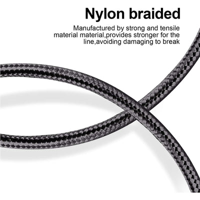 150cm 180cm USB Charging Cable A Pple MFi Certified, Nylon Braided Jacket,Black Premium Series - 5 - CJ