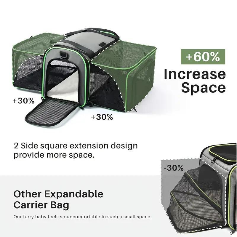 Expandable, Foldable, Portable Pet Carrier With Wheels And Six Sides For Cats And Small Dogs. - 5 - CJ