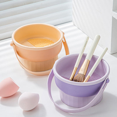 Makeup Brush Cleaning Bowl Beauty Egg Cleaning Tool Storage Set Brush Powder Puff Dry Cleaning Silicone Drying Shelf - 5.0 - CJ