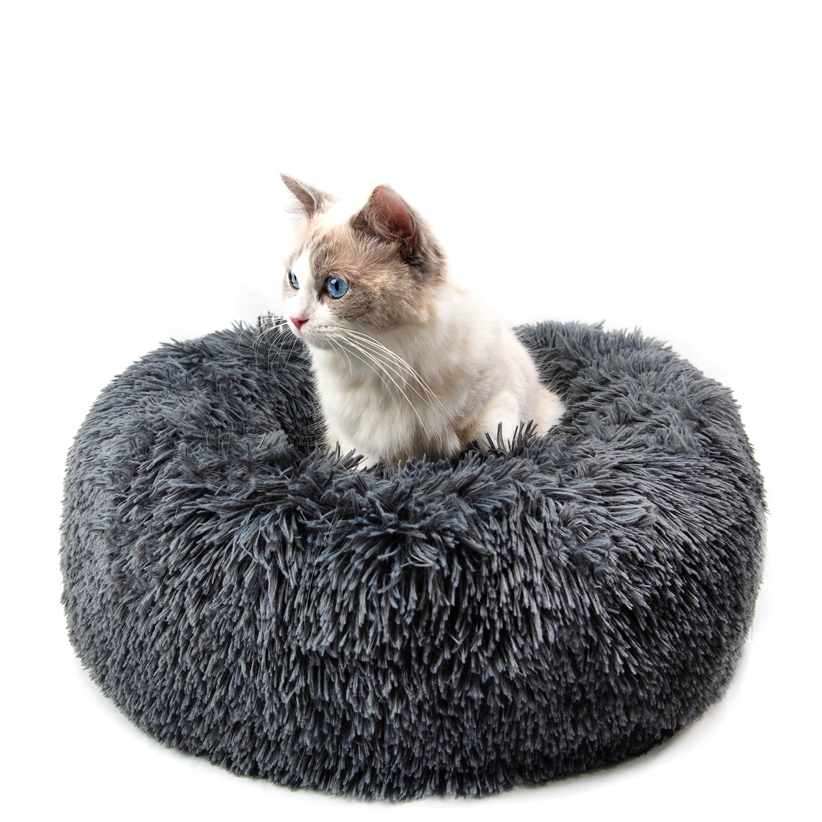 Dog Beds For Small Dogs Round Plush Cat Litter Kennel Pet Nest Mat Puppy Beds - 0 - CJ - Dark Grey - 15.7X7.9inch - CJGY136518202BY