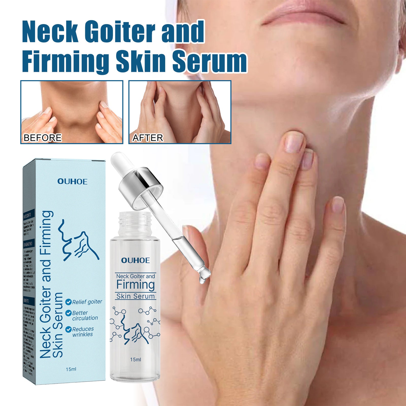 OUHOE Neck Firming Essence, Lighten Fine Lines Lift Neck Moisturizing And Brightening Essence - 5 - CJ