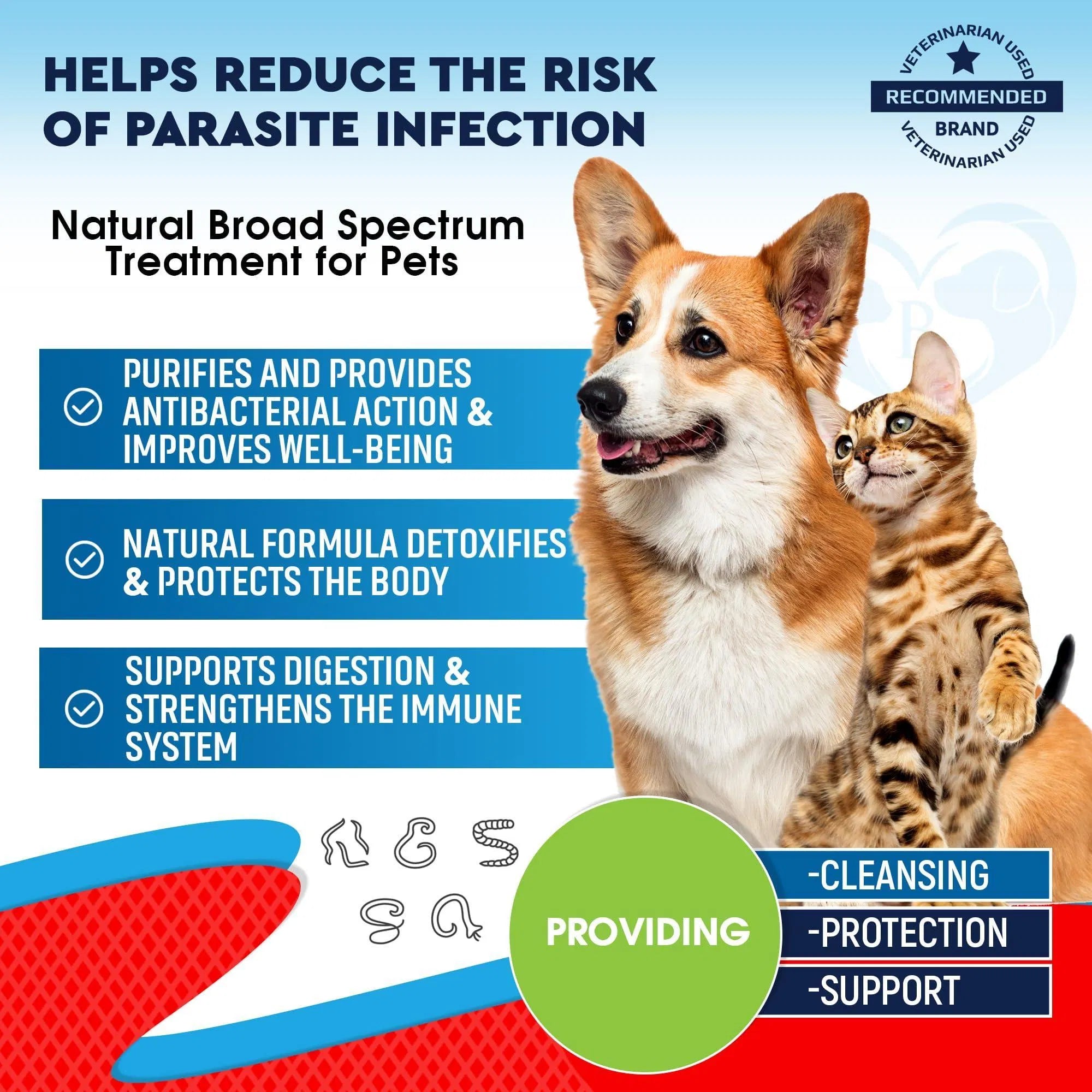 Cats And Dogs Liquid Herbal Medicine And Natural Broad Spectrum Treatment For Tapeworm Whipworm Roundworm And Hookworm Prevention Medication Supplement Drops For Kitten And Puppies - 5 - CJ