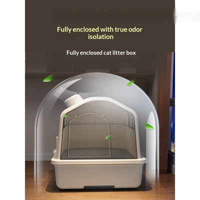 Fully Enclosed Odor Proof Litter Box For Cats - 0 - CJ