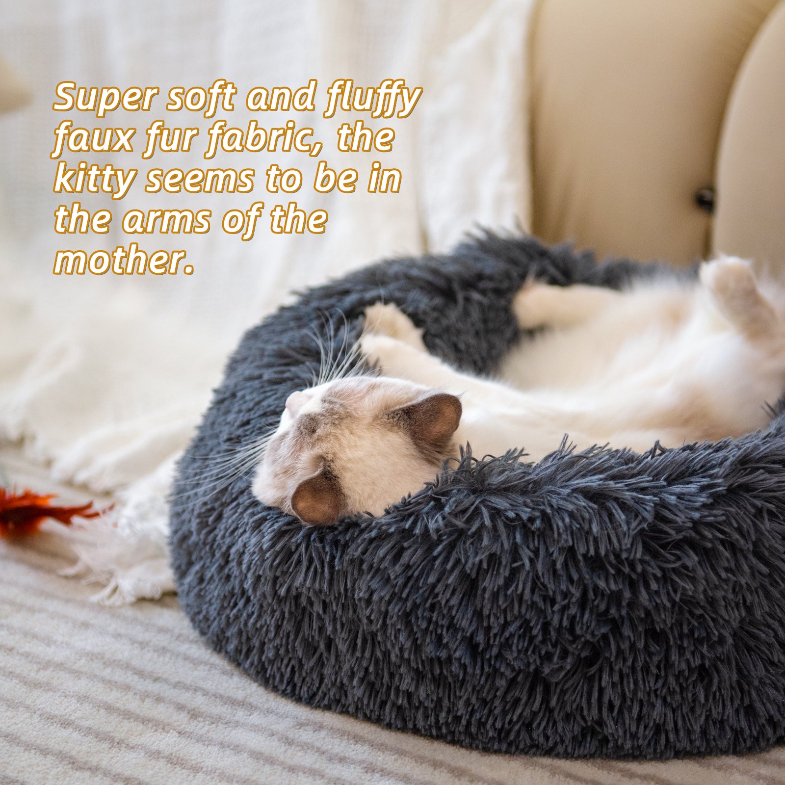 Dog Beds For Small Dogs Round Plush Cat Litter Kennel Pet Nest Mat Puppy Beds - 0 - CJ