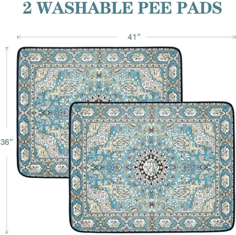 Qeils Washable Pee Pads For Dogs, 2 Pack Reusable Puppy Pads 36x41 Super Absorbent Leakproof Dog Training Pads, Non-Slip Potty Pads For Floor, Crate, Couch, Whelping Pads Litter Mat Pet Supplies by CJ