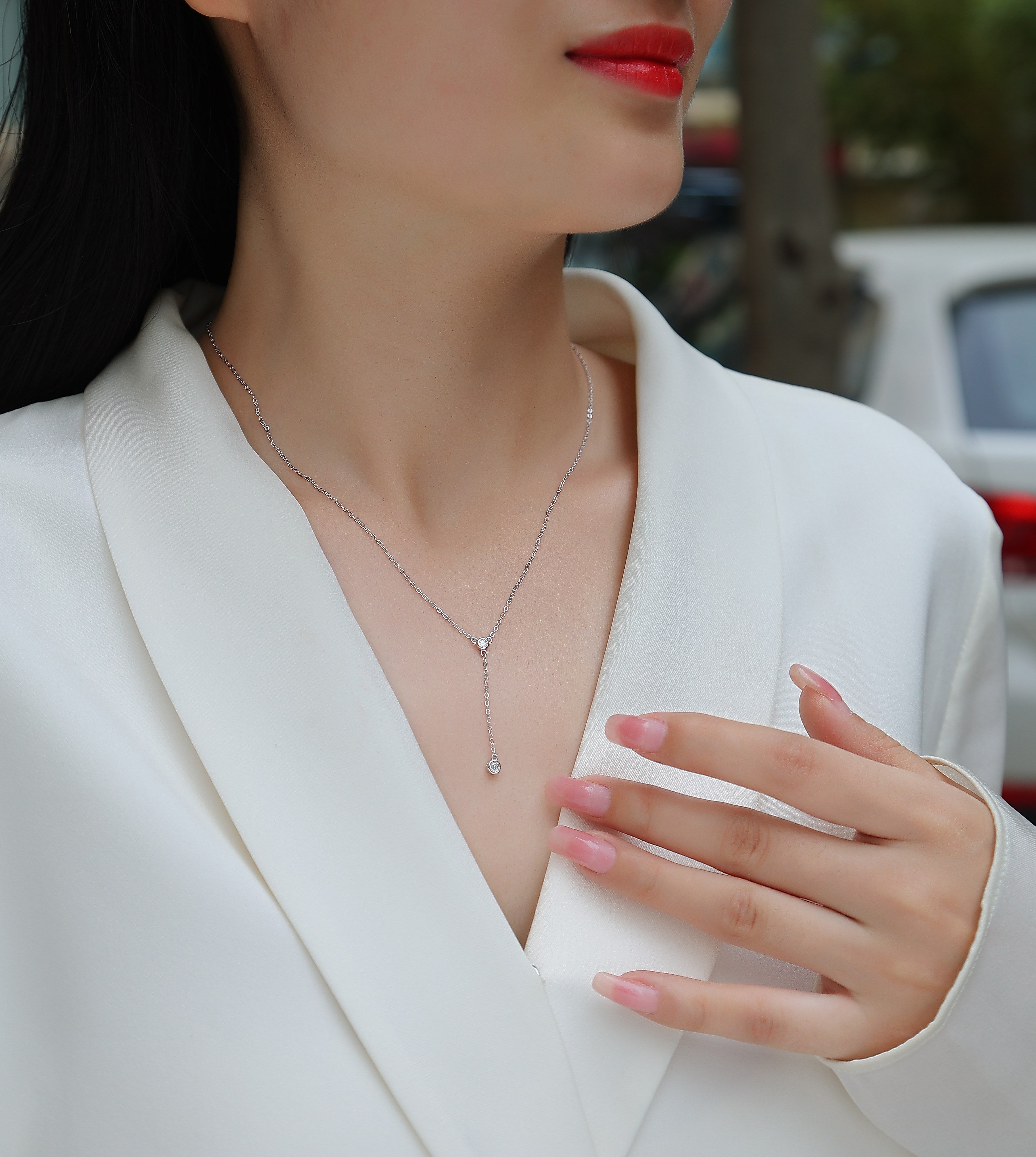 1Tassel - A Fashionable And Luxurious Diamond Jewelry Pendant Set With Moissanite S925 Sterling Silver And Platinum Plating Prohibit TikTok sales - 5 - CJ