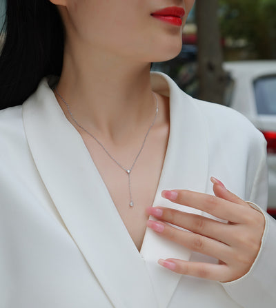 1Tassel - A Fashionable And Luxurious Diamond Jewelry Pendant Set With Moissanite S925 Sterling Silver And Platinum Plating Prohibit TikTok sales - 5 - CJ