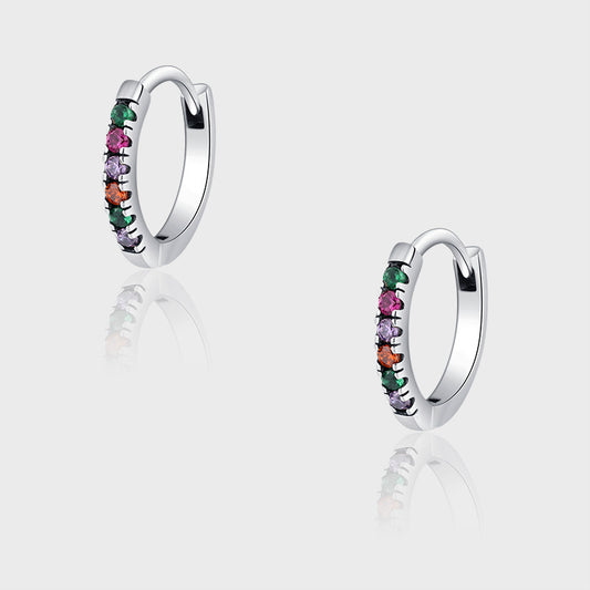 S925 Sterling Silver Vintage Thai Silver Rainbow Earrings Personalized Color Earrings - 4 - https://x.com/titan_prim62775J