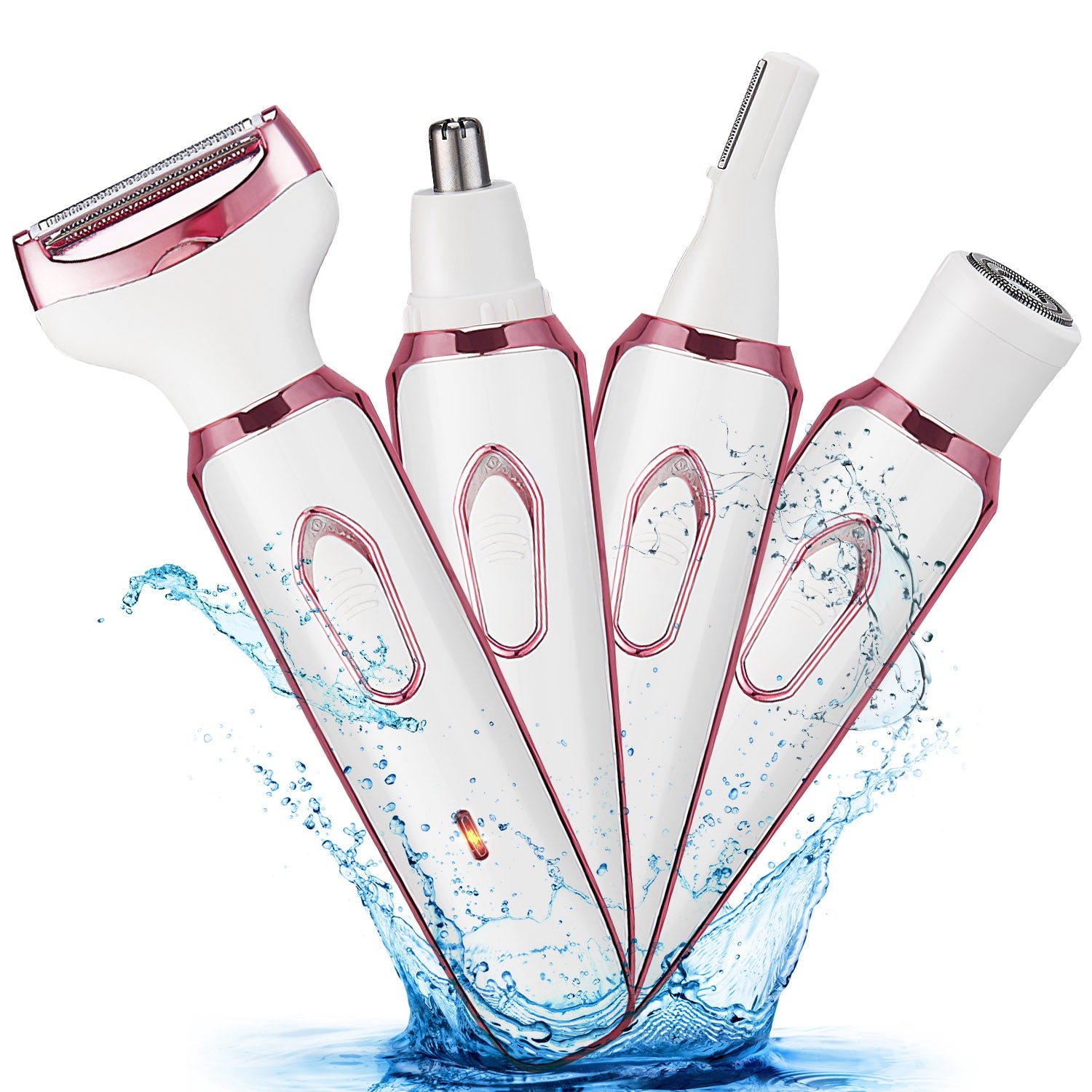 1Pc 4 In 1 Electric Razor For Women Painless Grooming Kit Rechargeable Eyebrow Nose Hair Pubic Hair Bikini Trimmer Face Shaver - 5 - cjdropshipping
