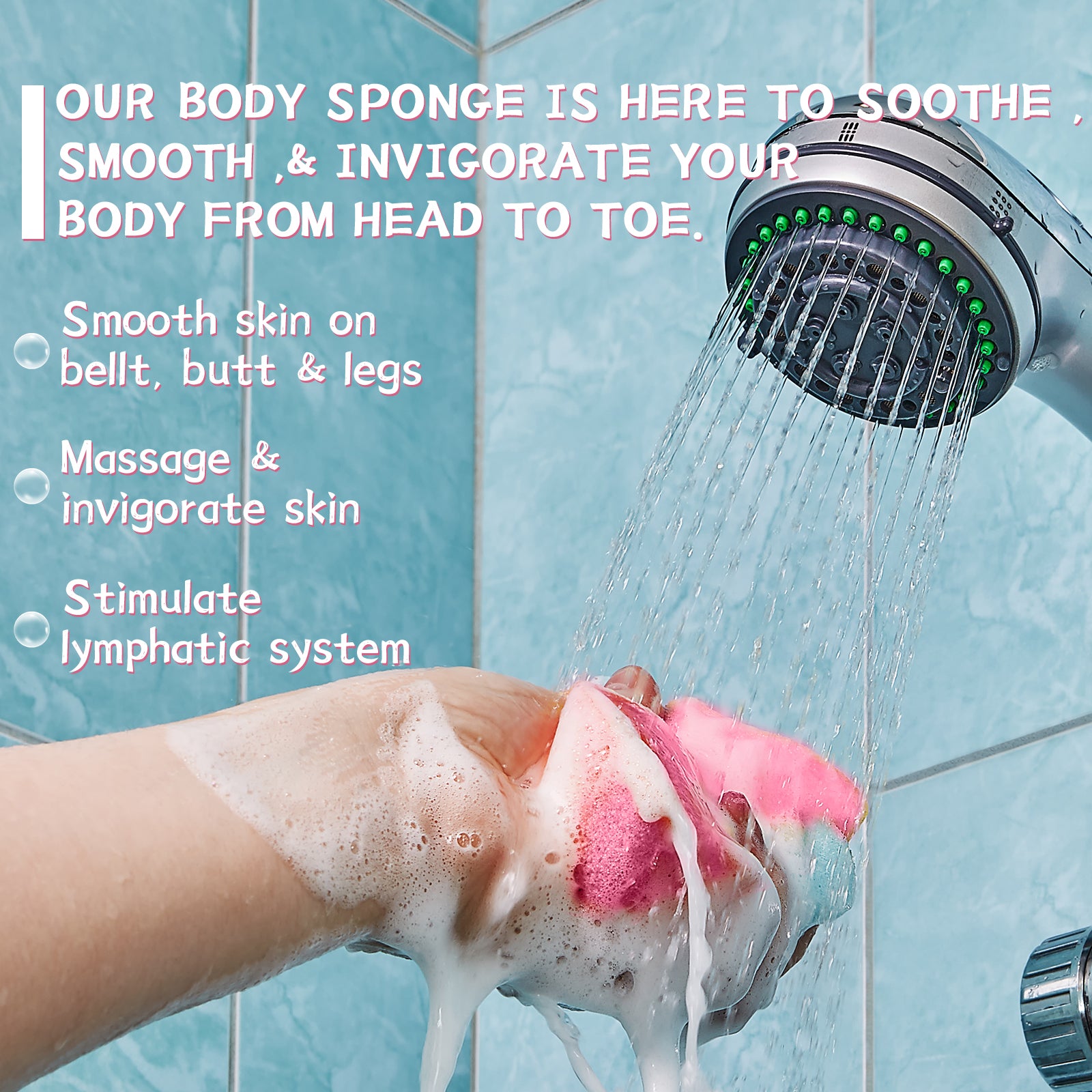EELHOE Aromatherapy Body Sponge, Firming Skin Belly Calf Arm Toning Body Cleansing Bath Sponge - 5 - CJ