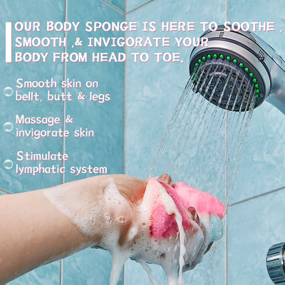 EELHOE Aromatherapy Body Sponge, Firming Skin Belly Calf Arm Toning Body Cleansing Bath Sponge - 5 - CJ