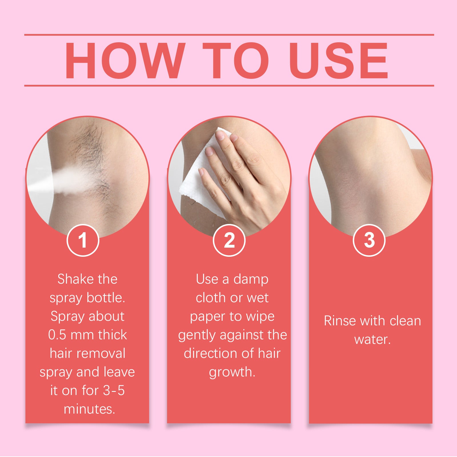 OUHOE Gentle Hair Removal Mousse Spray, Leg Hair Armpit Hair Body Smooth Skin Cleansing Mousse Skin Spray - 5 - CJ