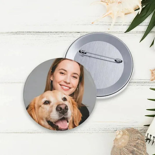 Custom Pet Photo Pins - Cherish Memories With Your Furry Friend - 2.25inch  2 Pcs Must Upload The Image - 5 - CJ