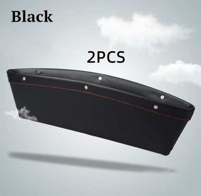 Car Organizer Box Caddy Catcher PU Leather Seat Gap Storage Bag - 0 - CJ - Black - 2pc - CJQCNBQC00006 - Black - 2pc