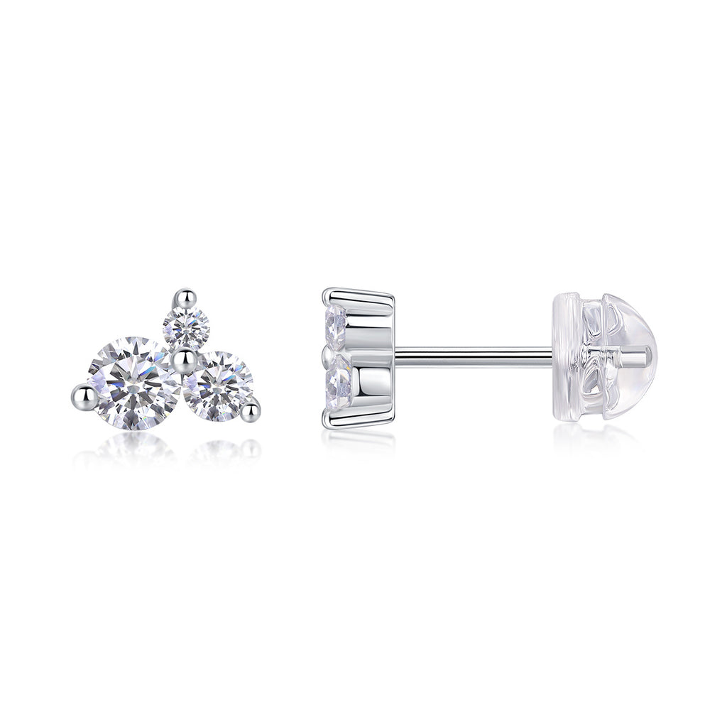 Wave Diamond Set Moissanite Silver Earrings Luxury Fashion Diamond Earrings Stud Earrings