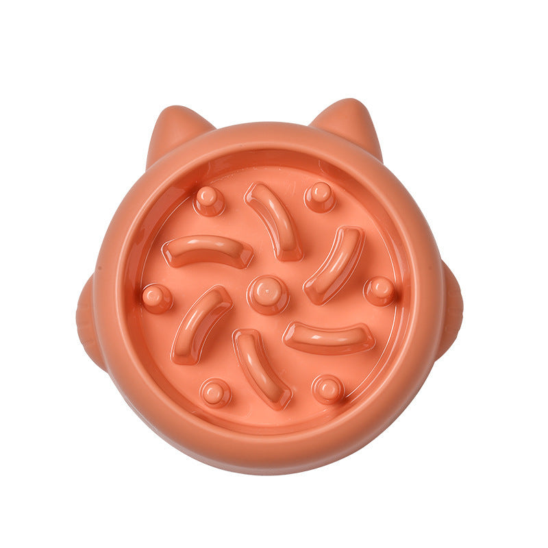 Pet Dog Cat Slow Feeder Bowls Anti Choking Slow Feeder Dish Bowl Home Dog Eating Plate Anti Gulping Bowl Supplies - 0 - CJ - Orange - CJGY174846503CX