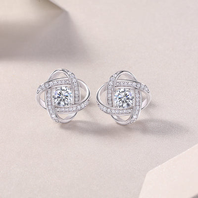 1Hope Beam - A Fashionable And Luxurious Diamond Jewelry Piece Set With Half - carat Moissanite S925 Sterling Silver And Platinum - plated Stud Earrings Prohibit TikTok sales - 5 - cjdropshipping