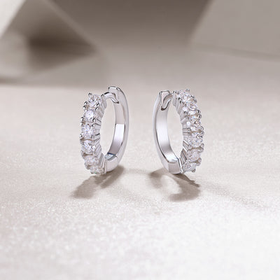 1Pursuit - Fashionable And Luxurious Diamond Jewelry Earrings Set With Moissanite S925 Sterling Silver And Platinum - plated Stud Earrings Prohibit TikTok sales - 5 - CJ