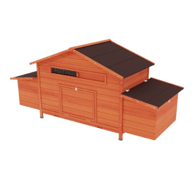 Large Wooden Chicken Coop Outdoor Hen House Poultry Cage For Outdoor With 2 Sides Nesting Boxes,2 Free - range Doors Leakproof Tray - 5 - CJ