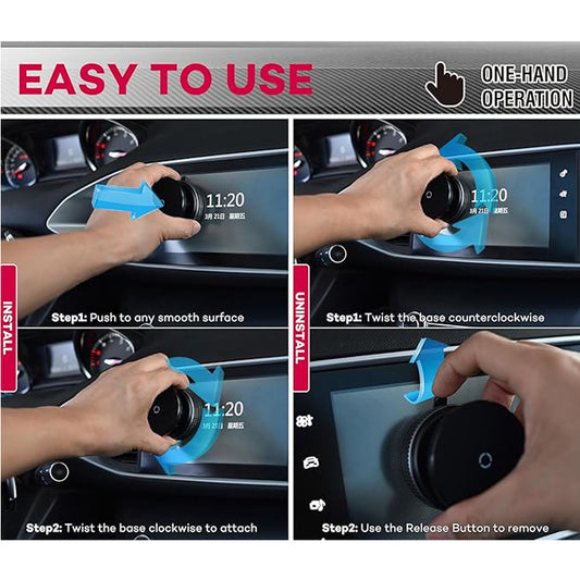 Car Phone Holder, Upgraded 360Adjustable Vacuum Suction 20X  Magnets - 5 - CJ
