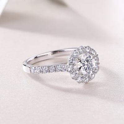 1Luxury Fashion Large Diamond Wedding Ring With Moissanite Silver Ring Prohibit Tk Sales - 5 - CJ