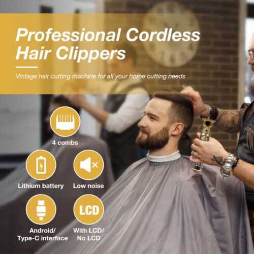 Beard Trimmer Hair Clippers Cordless Rechargeable Hair Cutting Barber Shaving Machine For Men USB Charging - 5 - CJ