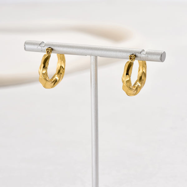 A Pair Of Light Luxury And Gorgeous Temperament, Versatile And Set With Zircon Copper Earrings, Metallic Copper Material Gift - 5 - CJ