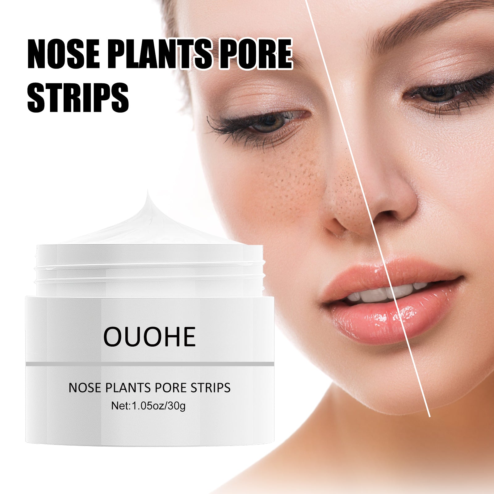OUHOE Blackhead Peeling Nose Mask Deep Cleansing, Blackhead Acne, Pore Tightening, Strawberry Nose Mask