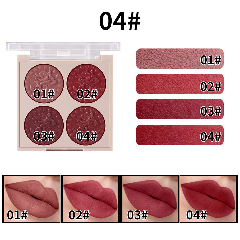 MISS ROSE 4-Color Lipstick and Gloss Palette