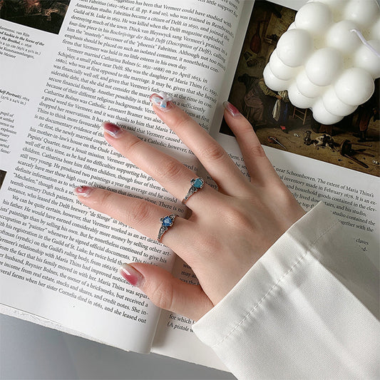 Blue Moonlight Silver Jewelry S925 Sterling Silver Japanese And Korean Trend Angel Wing Crown Ring - 4 - CJ